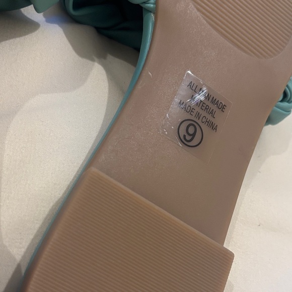 Soda Women's Teal Braided Slide Sandals - Picture 9 of 11